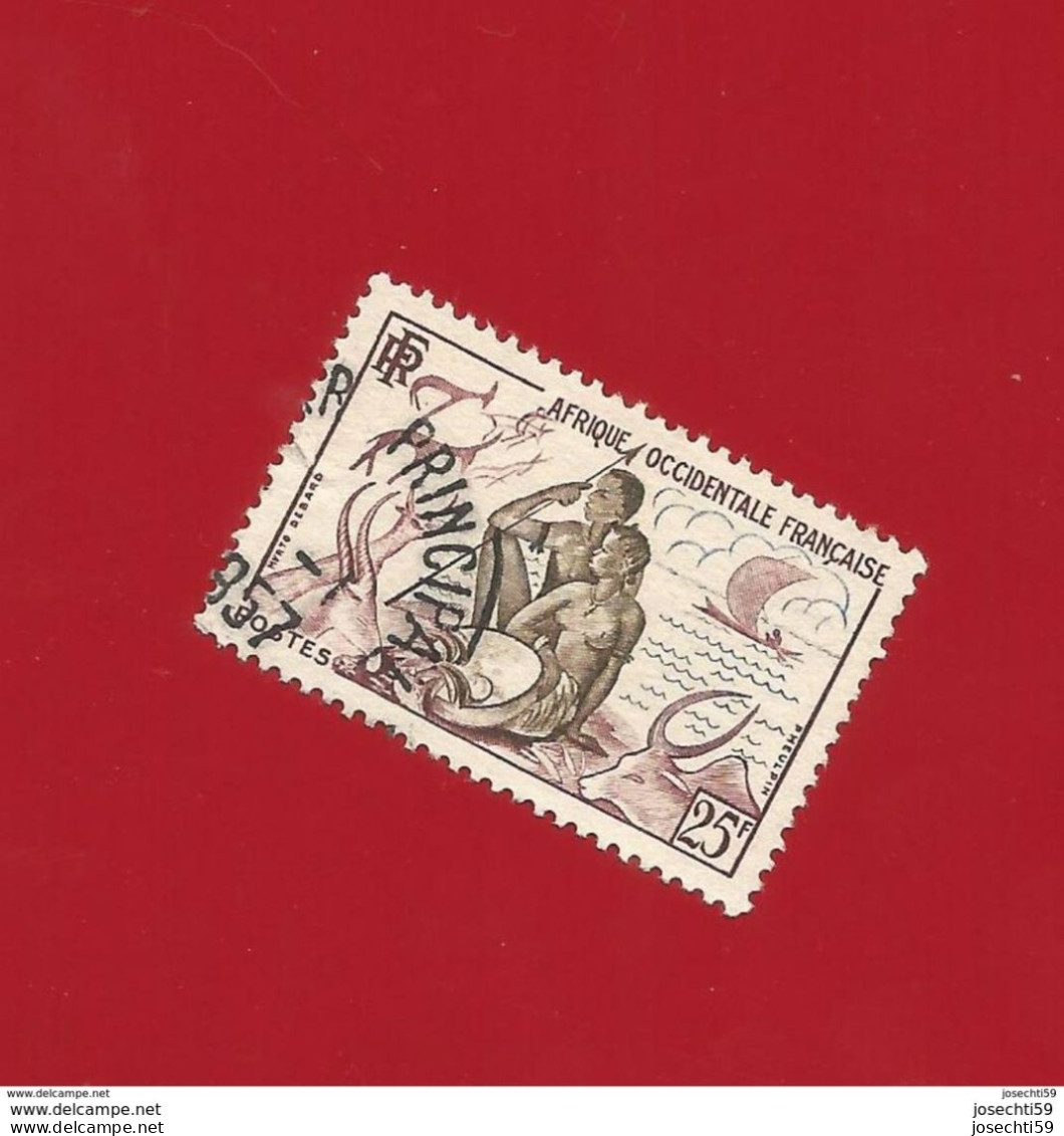 N° 49 Chasse Et Pèche Timbre Afrique Occidentale Française (1954) Oblitéré Belle Oblitération Fine Et Claire - Used Stamps