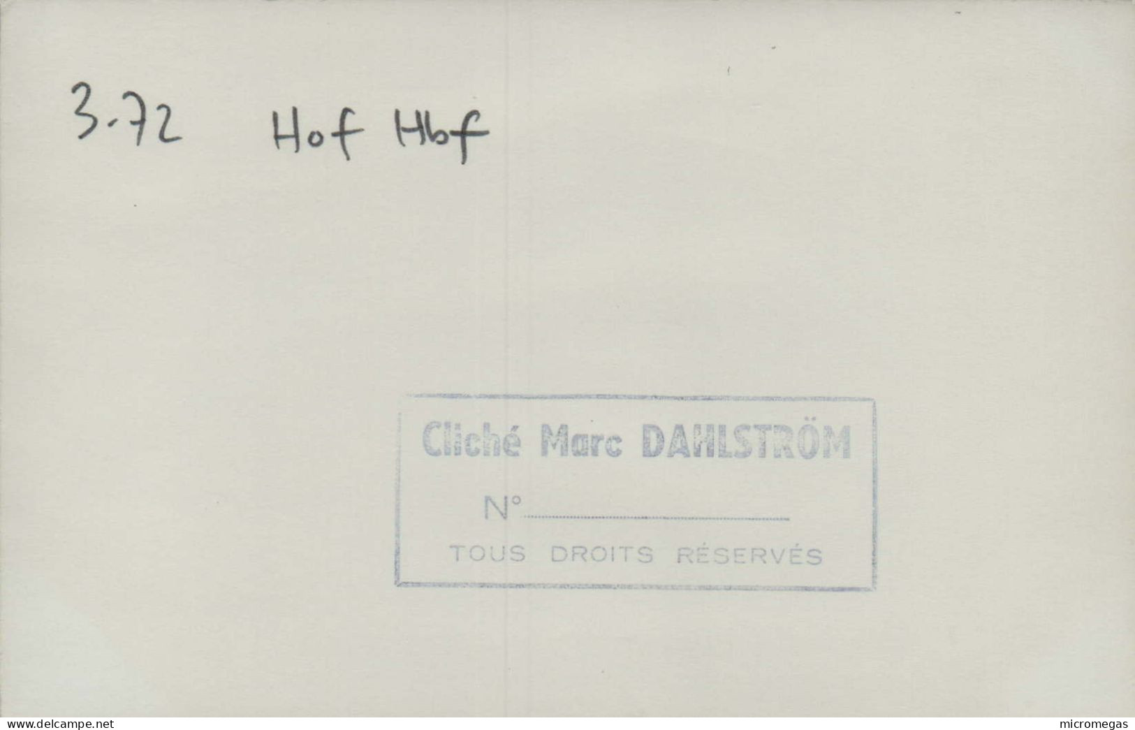 - Locomotive De Nuit, Hof HBf - Cliché Marc Dahlström, 1972 - Platten Und Echtzeichnungen