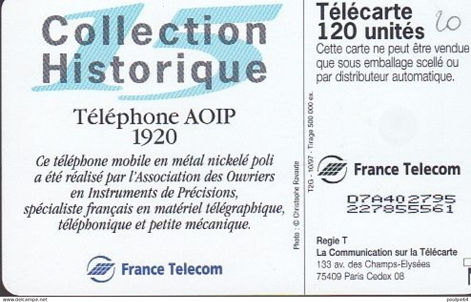 F792  10/1997 - A.O.I.P. - 50 OB2 T2G - 1997