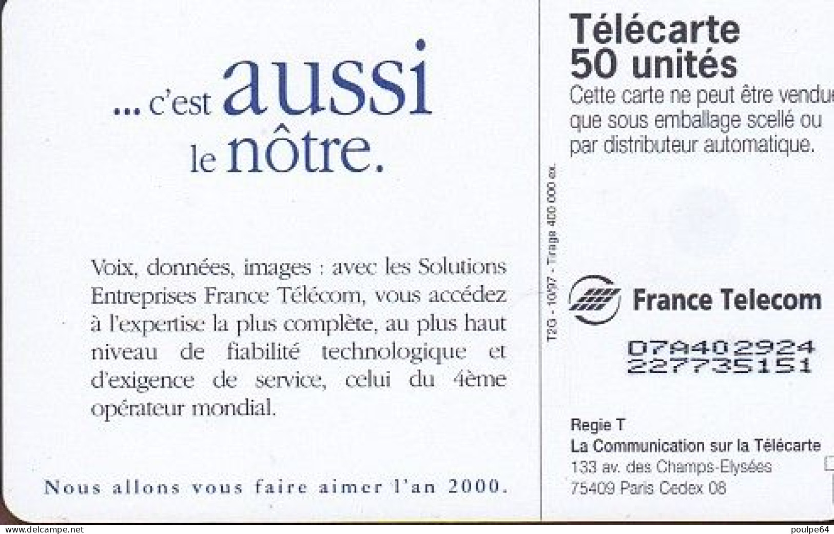 F797  10/1997 - BANANE " France Télécom " - 50 OB2 - 1997