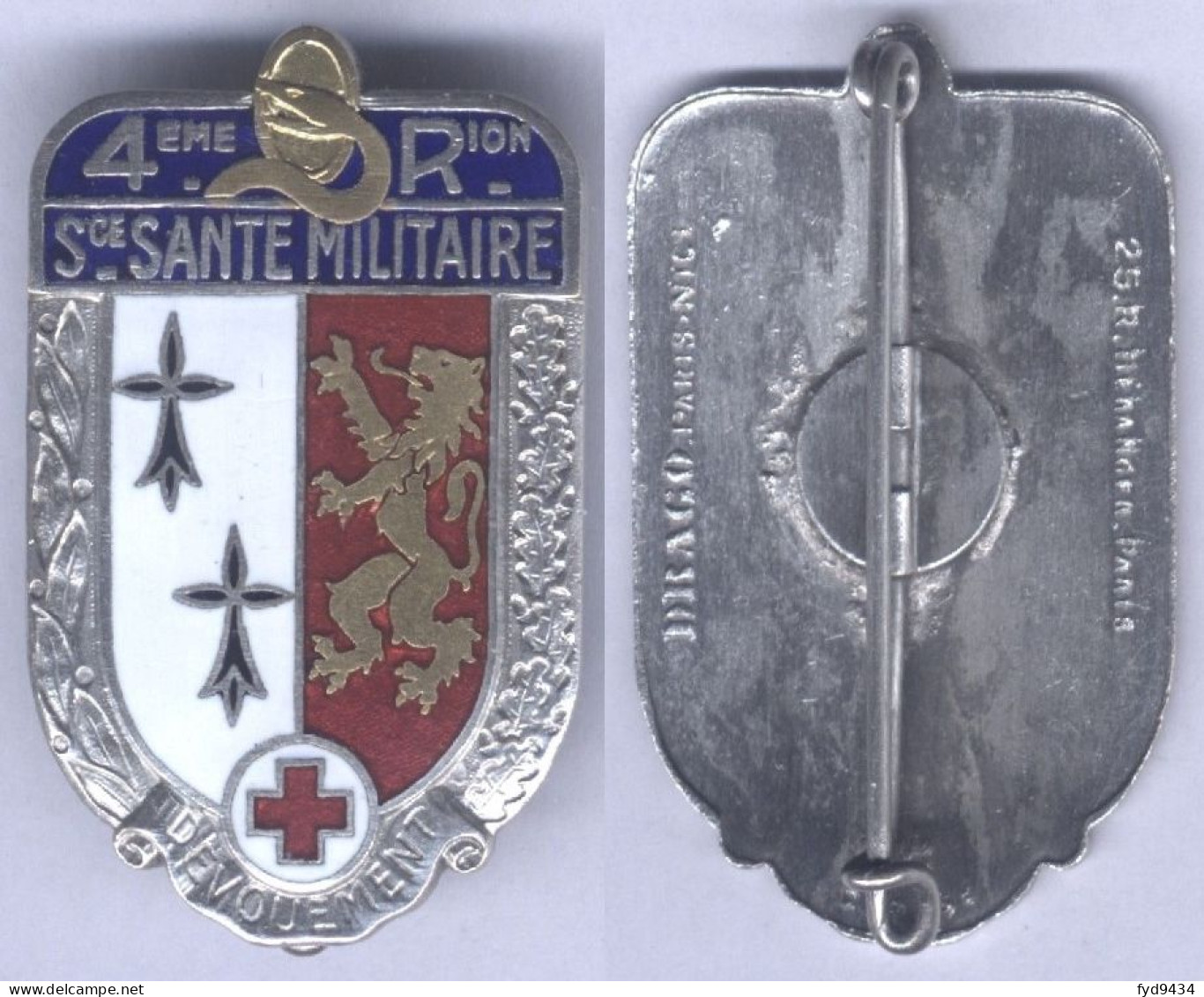 Insigne Du Service De Santé De La 4e Région Militaire - Medicina