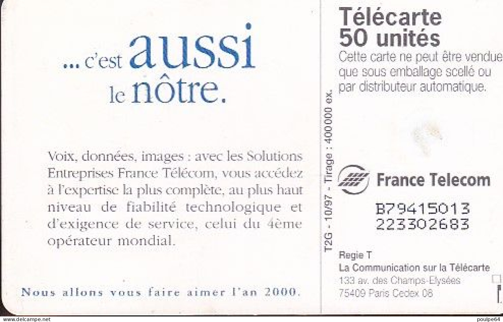 F799  10/1997 - AVION " France Télécom " - 50 GEM2 - 1997