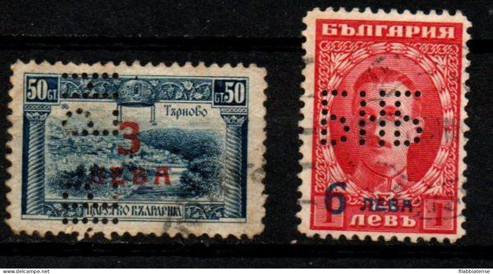 1924 - Bulgaria 179/80 Soprastampati - Perfin     ------ - Oblitérés