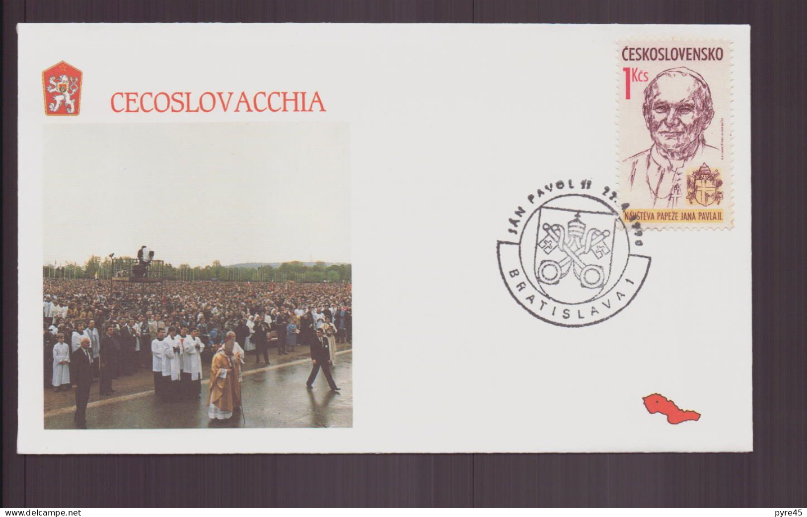 Tchécoslovaquie, Enveloppe Avec Cachet Commémoratif " Visite Du Pape Jean-Paul II " Bratislava, 1990 - Sonstige & Ohne Zuordnung