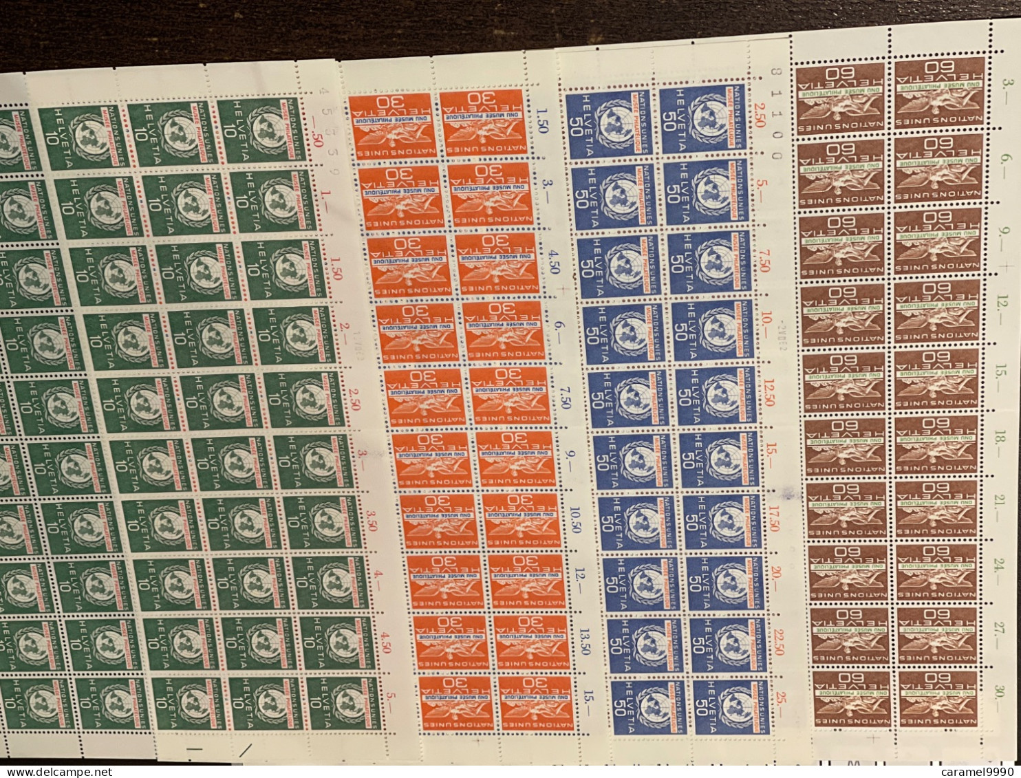 Suisse Schweiz 1959 - 1962 Rare Nations Unies , United Nations 10, 30, 50 En 60 BL Bloc Bloque  Z 46 - Service