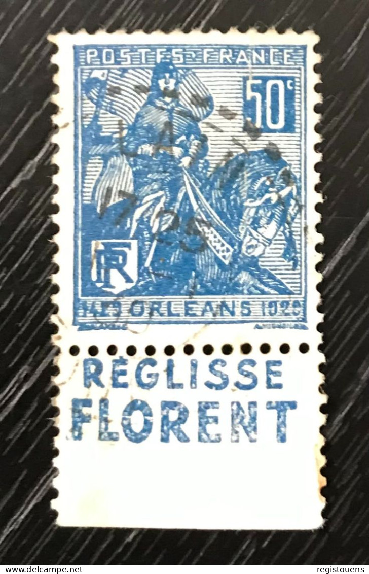 Timbre À Bande Publicitaire JEANNE D'ARC TYPE I REGLISSE FLORENT - Gebruikt