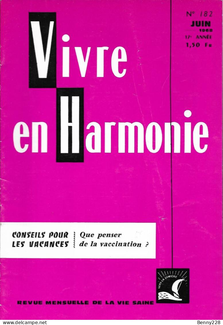 VIVRE En HARMONIE - CONSEILS POUR LES VACANCES - Mensuel De Juin 1968 - Geneeskunde & Gezondheid