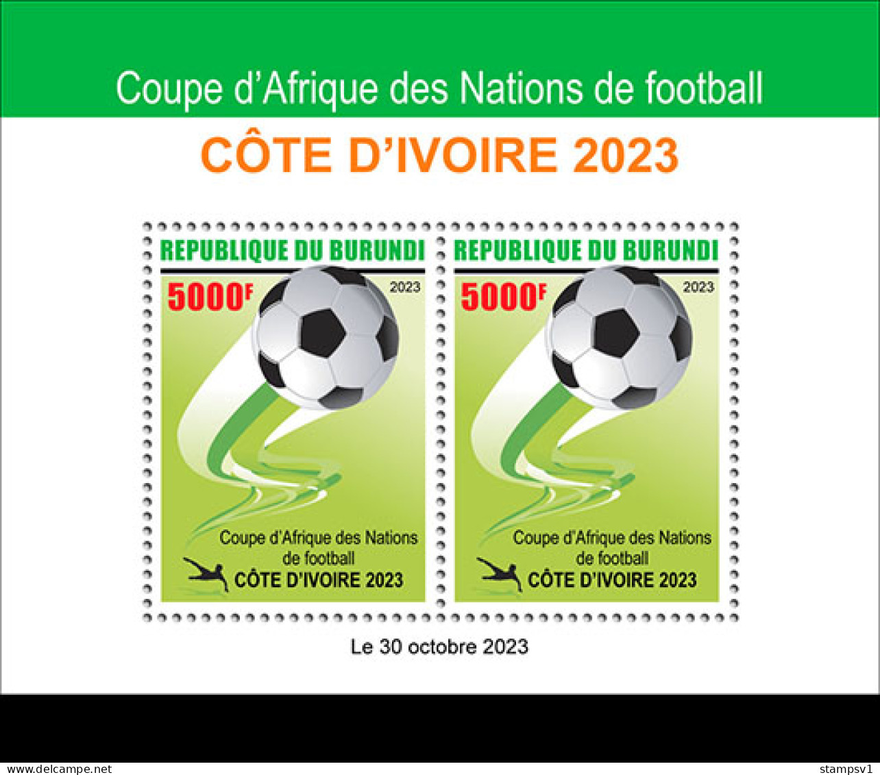 Burundi  2023 Africa Cup Of Nations. (105b) OFFICIAL ISSUE - Africa Cup Of Nations