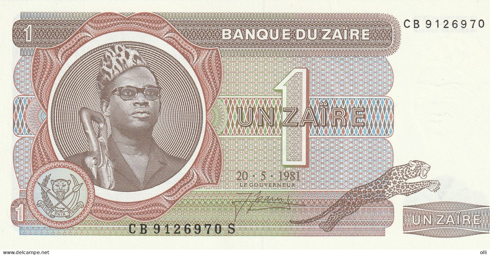 Zaïre, 1 ZAIRE  1981  P-19b  UNC - Zaire