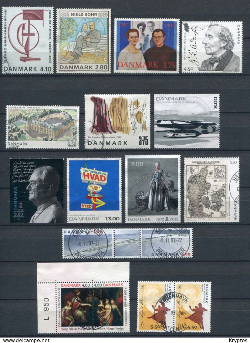 Denmark 1985-2014. "Large Size Stamps" 17 Different. ALL USED - Collections