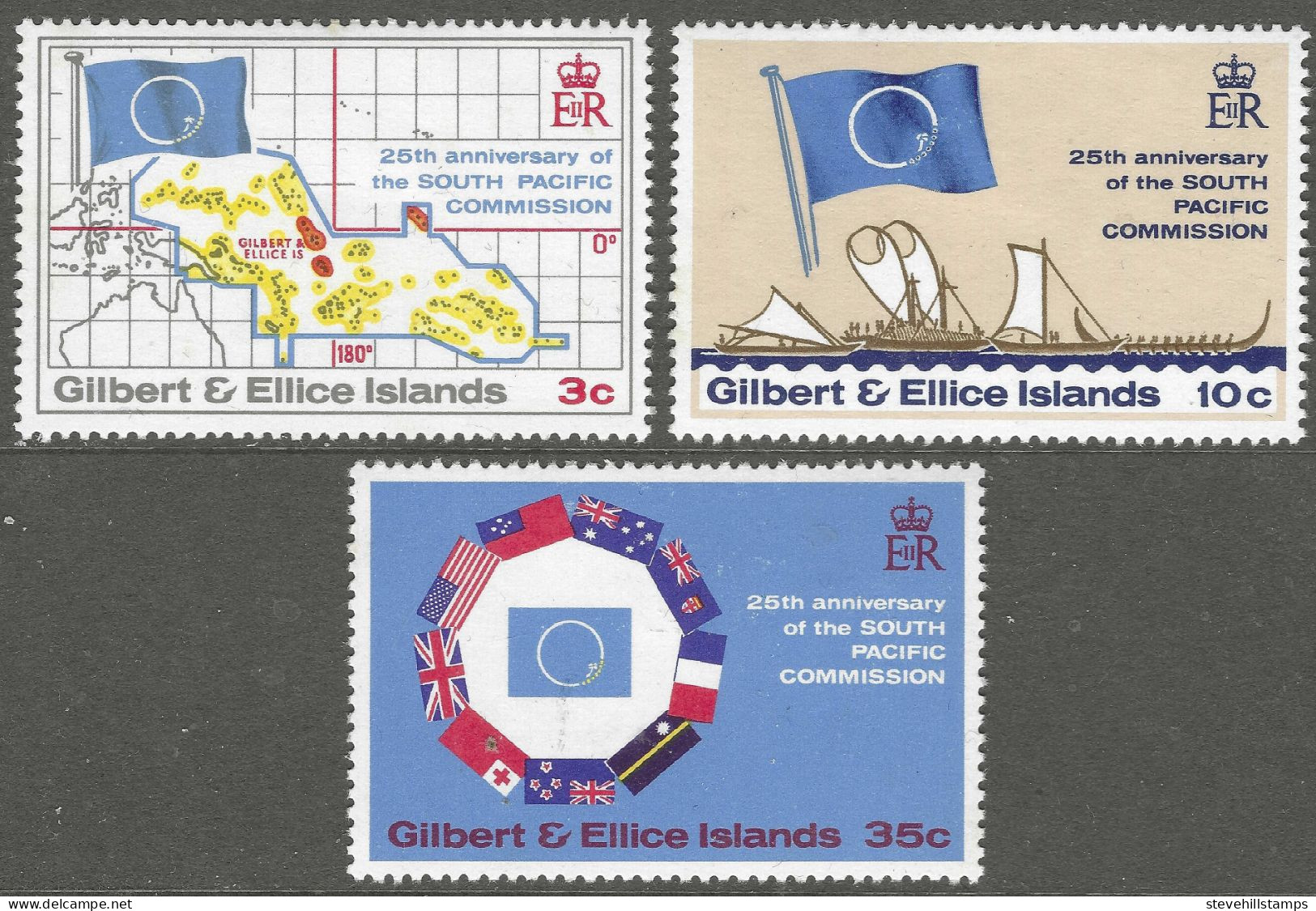 Gilbert And Ellis Islands. 1972 25th Anniversary Of South Pacific Commision. MH Complete Set. SG 196-198 - Gilbert- Und Ellice-Inseln (...-1979)