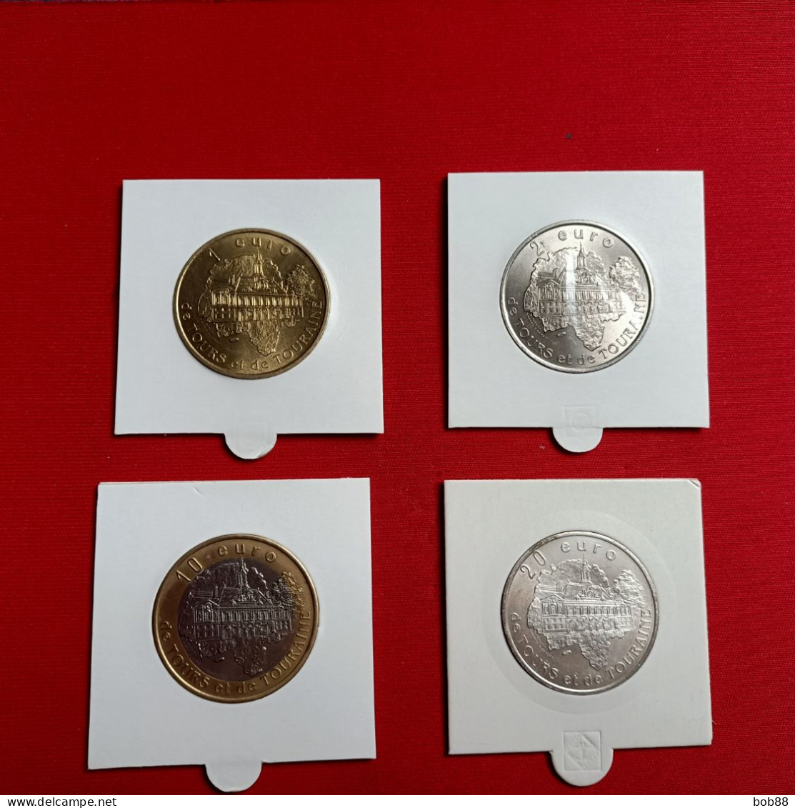 LOT 4 PIÈCES 1, 2, 10 ET 20 (ARGENT) EURO TEMPORAIRE VILLE DE BLERE - Euros Des Villes