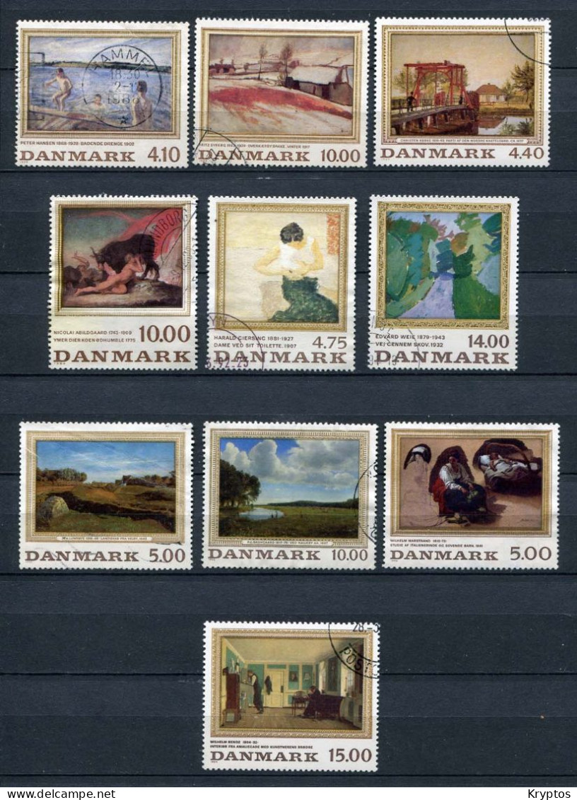 Denmark 1985-2004. 10 Different - PAINTINGS. ALL USED - Collezioni