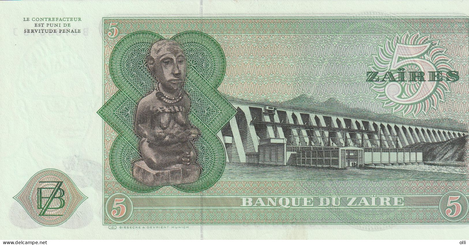 Zaïre, 5 ZAIRE  1977  P-21b  UNC - Zaïre