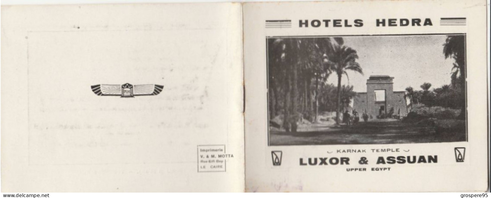 EGYPTE HOTELS HEDRA LUXOR & ASSUAN DEPLIANT TOURISTIQUE EN ANGLAIS FRANCAIS ALLEMAND 20 PAGES - Reiseprospekte