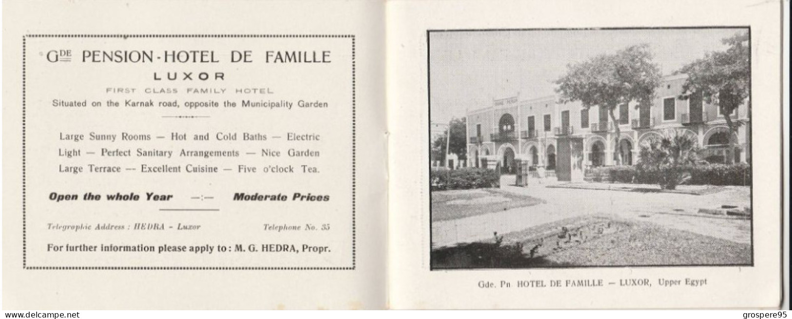 EGYPTE HOTELS HEDRA LUXOR & ASSUAN DEPLIANT TOURISTIQUE EN ANGLAIS FRANCAIS ALLEMAND 20 PAGES - Cuadernillos Turísticos