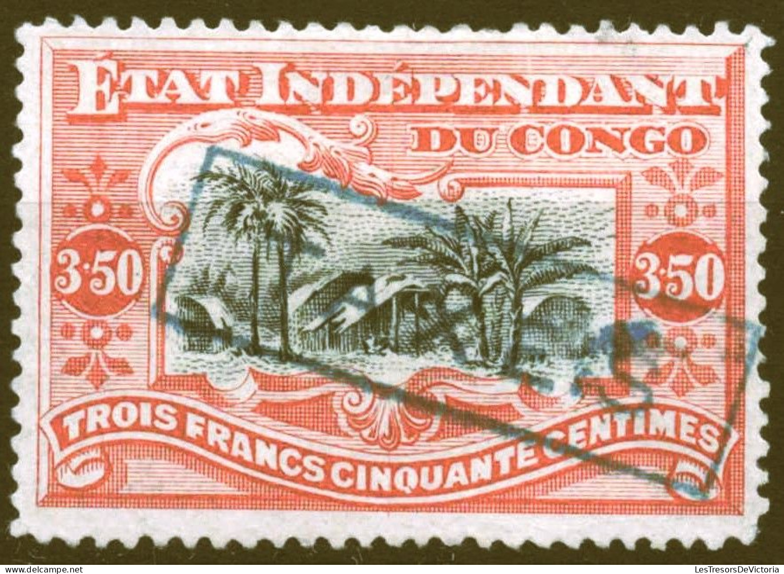 Timbre - Congo Belge - 1908 - COB TX 6* Surchage Bleue - Cote 510 - Ongebruikt