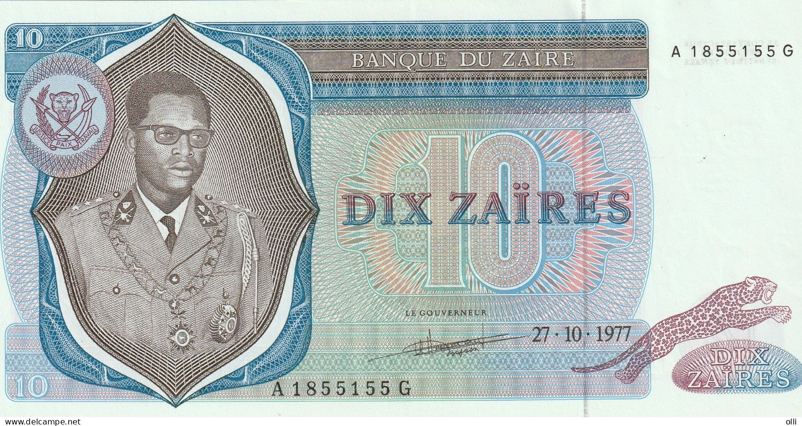 Zaïre, 10 ZAIRE  1977  P-23b   UNC - Zaïre