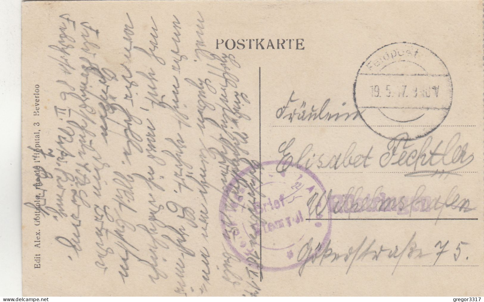 D8381) BEVERLOO - Officiers Villa - Old !!  Feldpost 1917 - Beringen