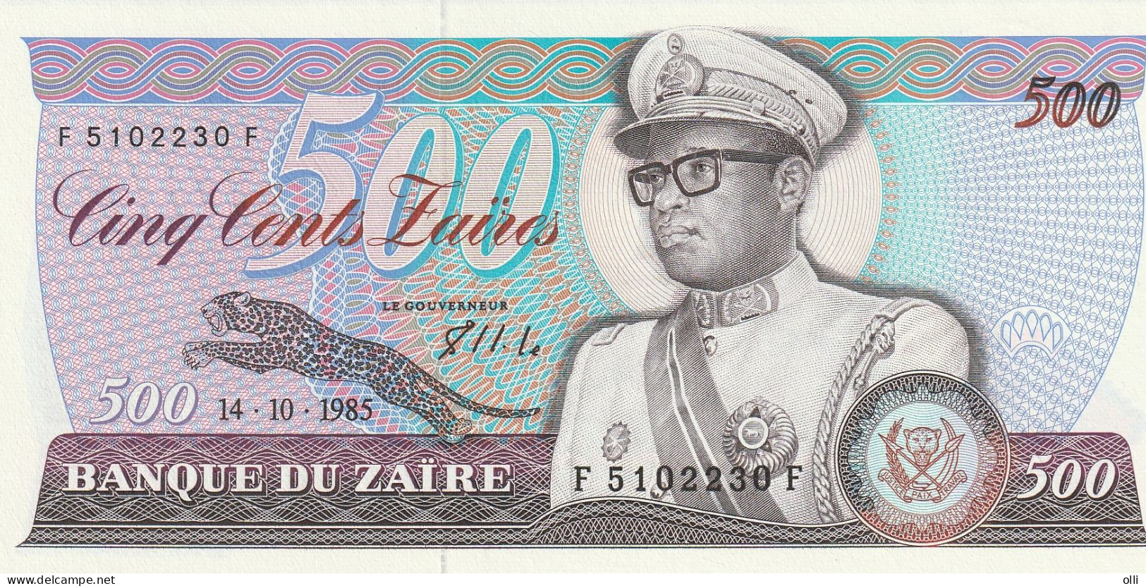 Zaïre, 500 ZAIRE  1985  P-30b   UNC - Zaïre