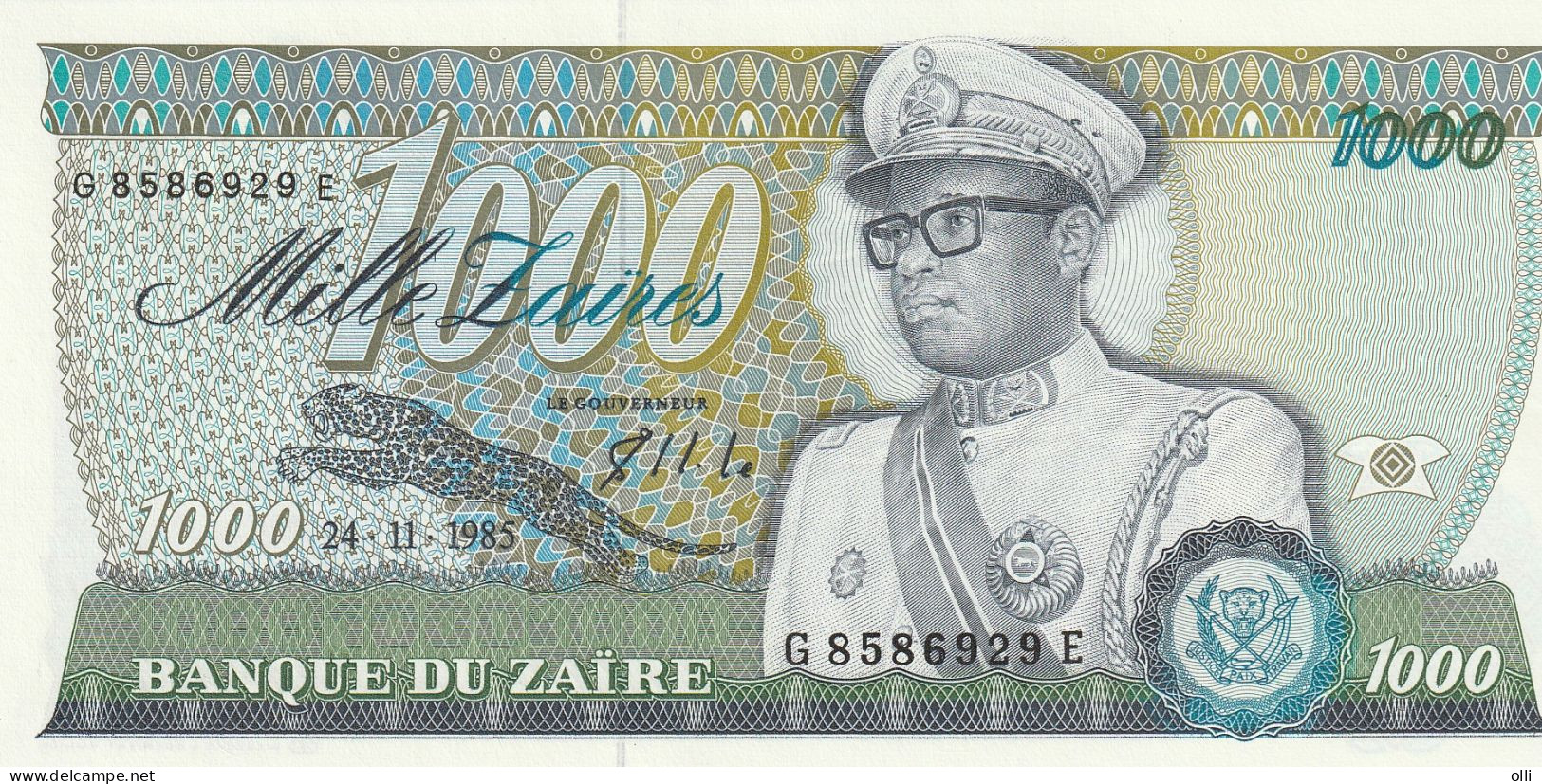 Zaïre, 1000 ZAIRE  1985  P-31   UNC - Zaïre