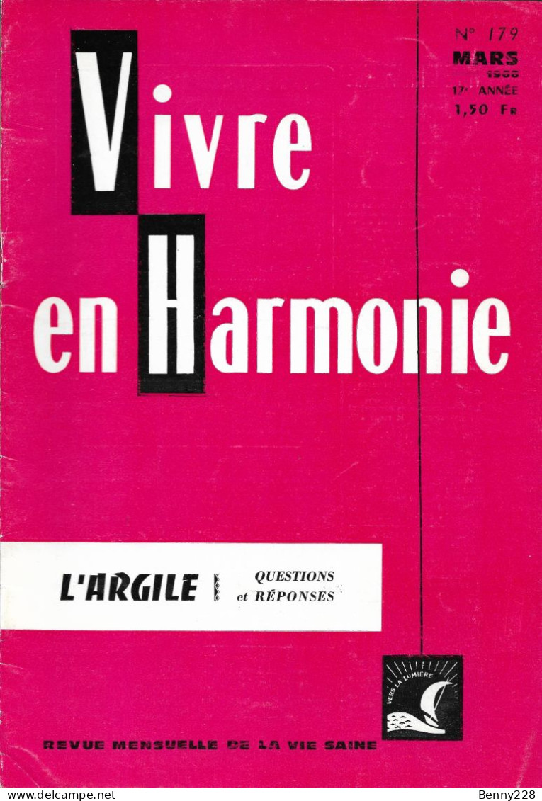 VIVRE En HARMONIE - L' ARGILE : Questions Et Réponses - Mensuel De Mars 1968 - Medicine & Health