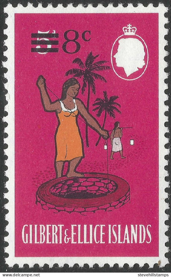 Gilbert And Ellis Islands. 1966 Decimal Overprints. 8c On 5d MH. SG 116 - Isole Gilbert Ed Ellice (...-1979)