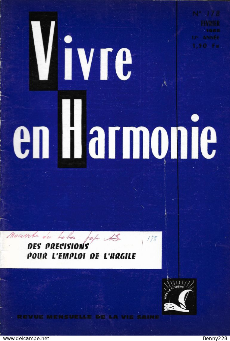 VIVRE En HARMONIE - DES PRECISIONS POUR L'EMPLOI DE L' ARGILE - Mensuel De Février 1968 - Medicine & Health