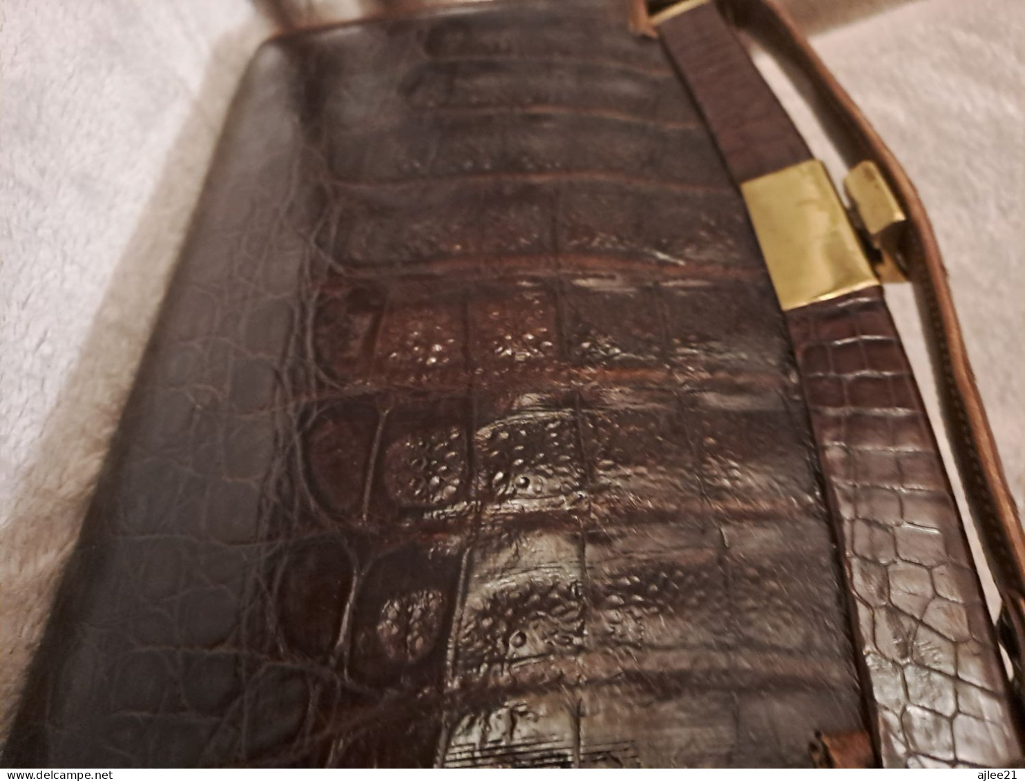 Sac À Main.   Peau De Crocodile.   Genuino Caïman.   Mexico. - Bourses Et Sacs