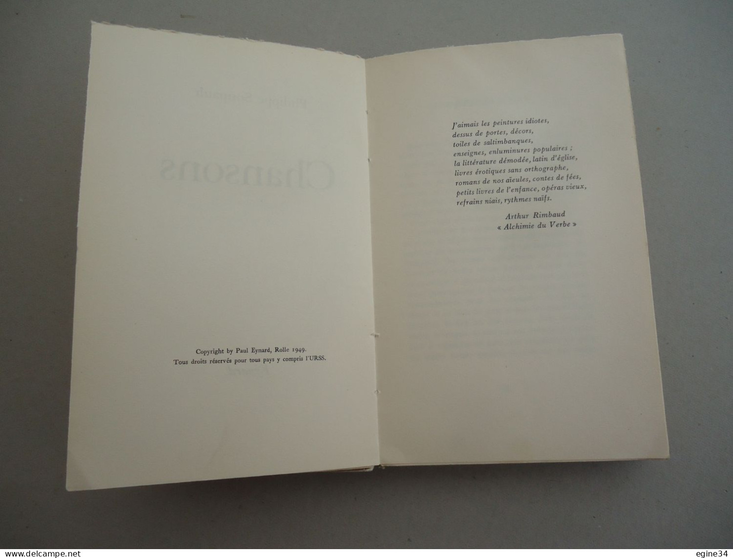 Editions Eynard - Philippe Soupault - Chansons - 1949 - Edition Originale - Frontispice André Masson - Autores Franceses