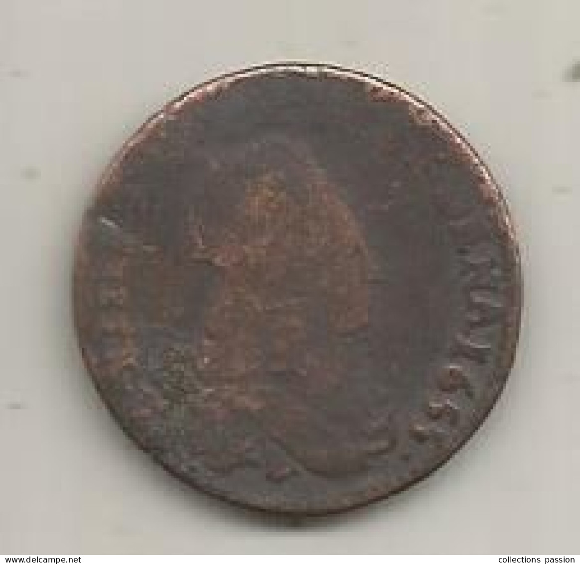 Monnaie, LIARD, Louis XIIII, 1655, 2 Scans - 1643-1715 Luis XIV El Rey Sol
