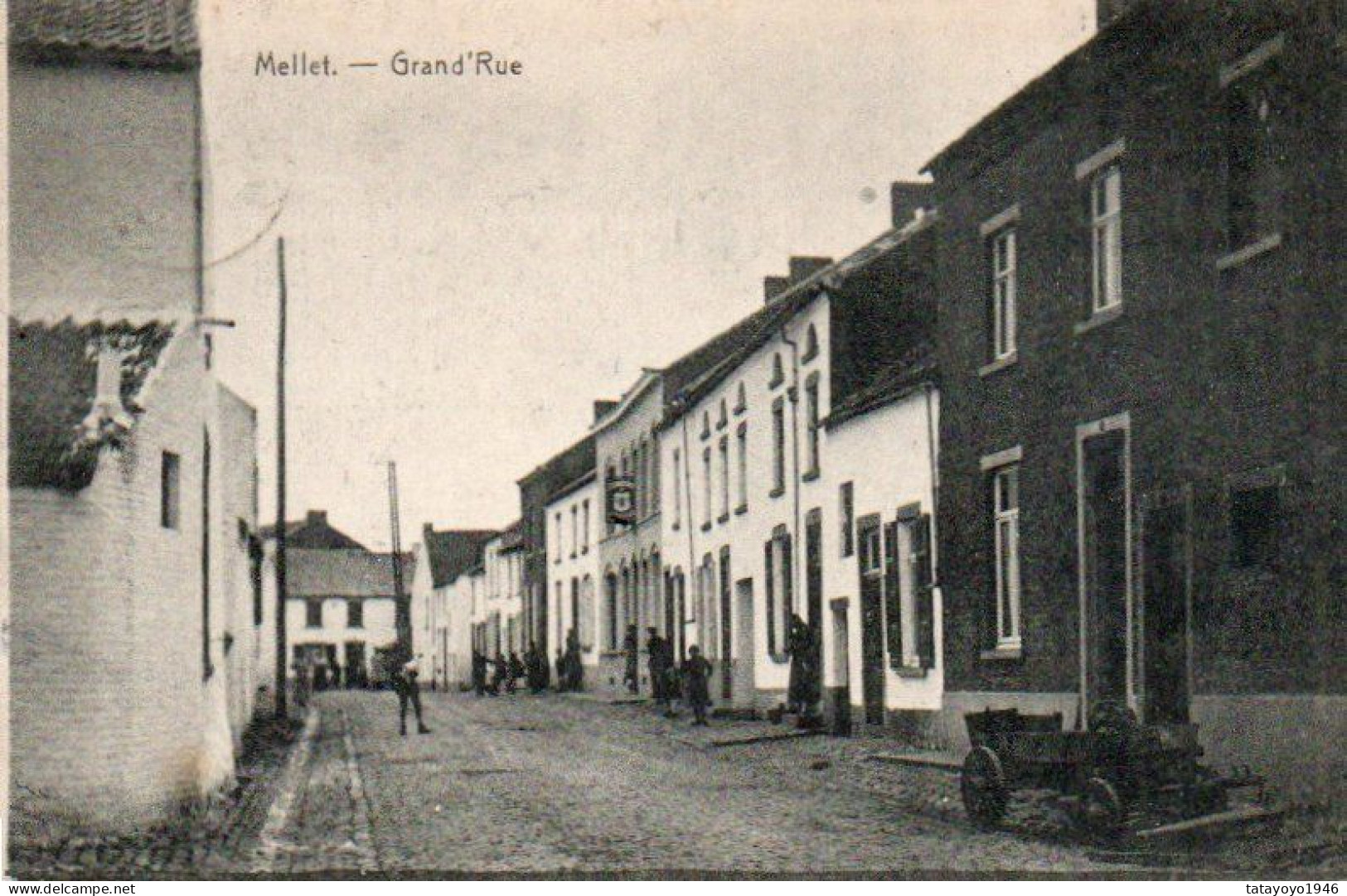 MELLET  Grand'rue Animée Voyagé En 1923 - Les Bons Villers