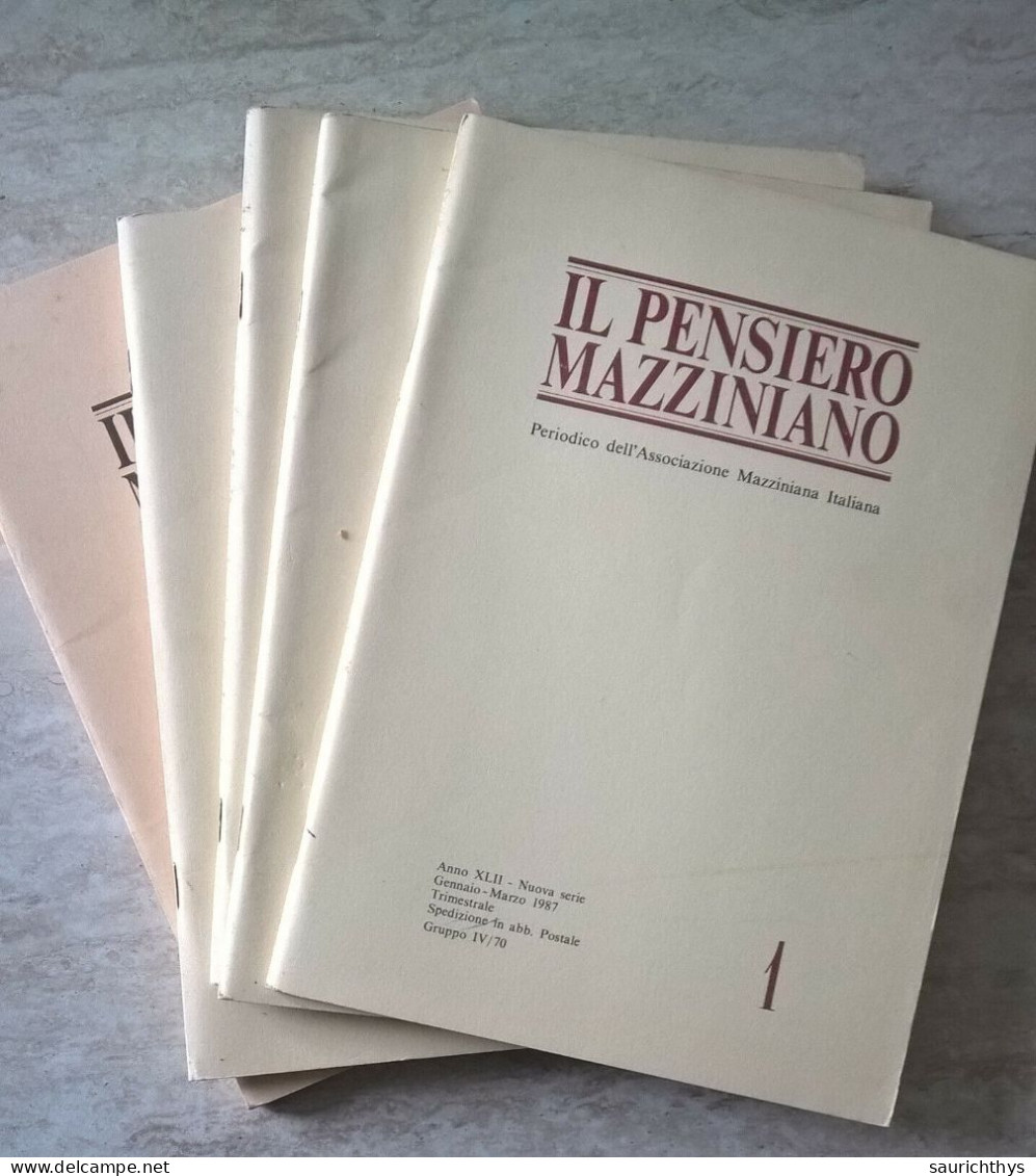 5 Numeri Il Pensiero Mazziniano 1987 / 1992 Periodico Dell'Associazione Mazziniana Italiana PRI - Society, Politics & Economy