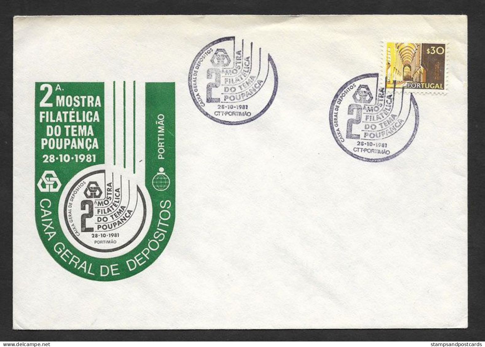 Portugal Cachet Commémoratif  Journée Mondiale D'Epargne Banque CGD Portimão 1981 Event Postmark Savings Day - Postal Logo & Postmarks