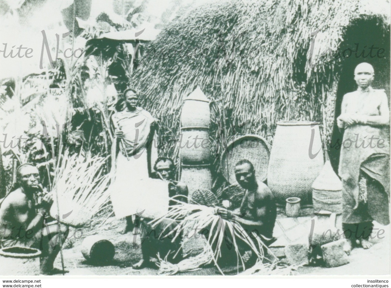 Photographie Vannerie Dans Un Village Le Long De L'Uele - Congo - Années 30 - Africa