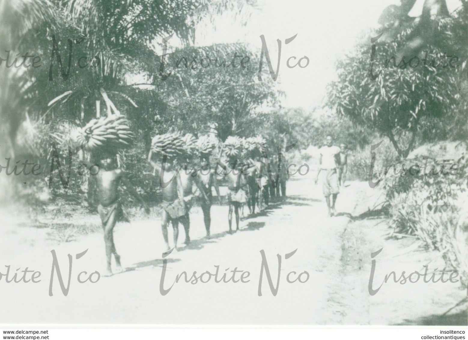 Photographie Transport De Bananes- Enfants D'une Tribu Vivant Le Long De L'Uele - Congo - Années 30 - Africa