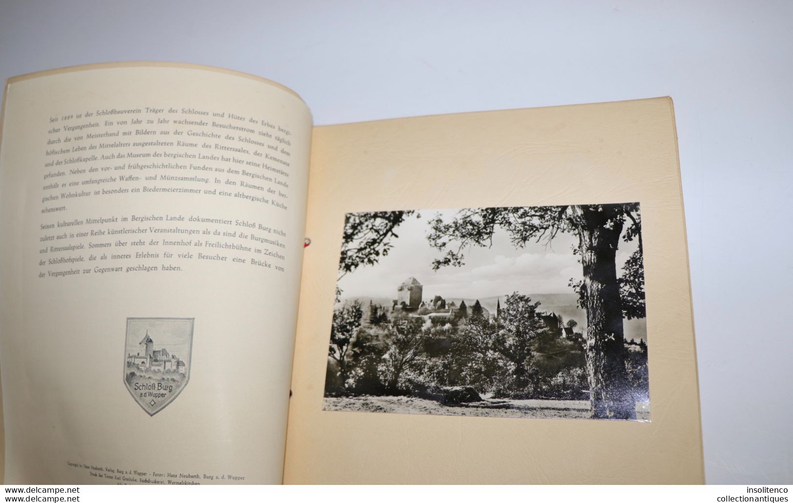 Livre Schloss Burg An Der Wupper - Hans Neubarth Verlag - 1956 - Album De Cartes Postales Photographiques Du Château - Renania Del NW