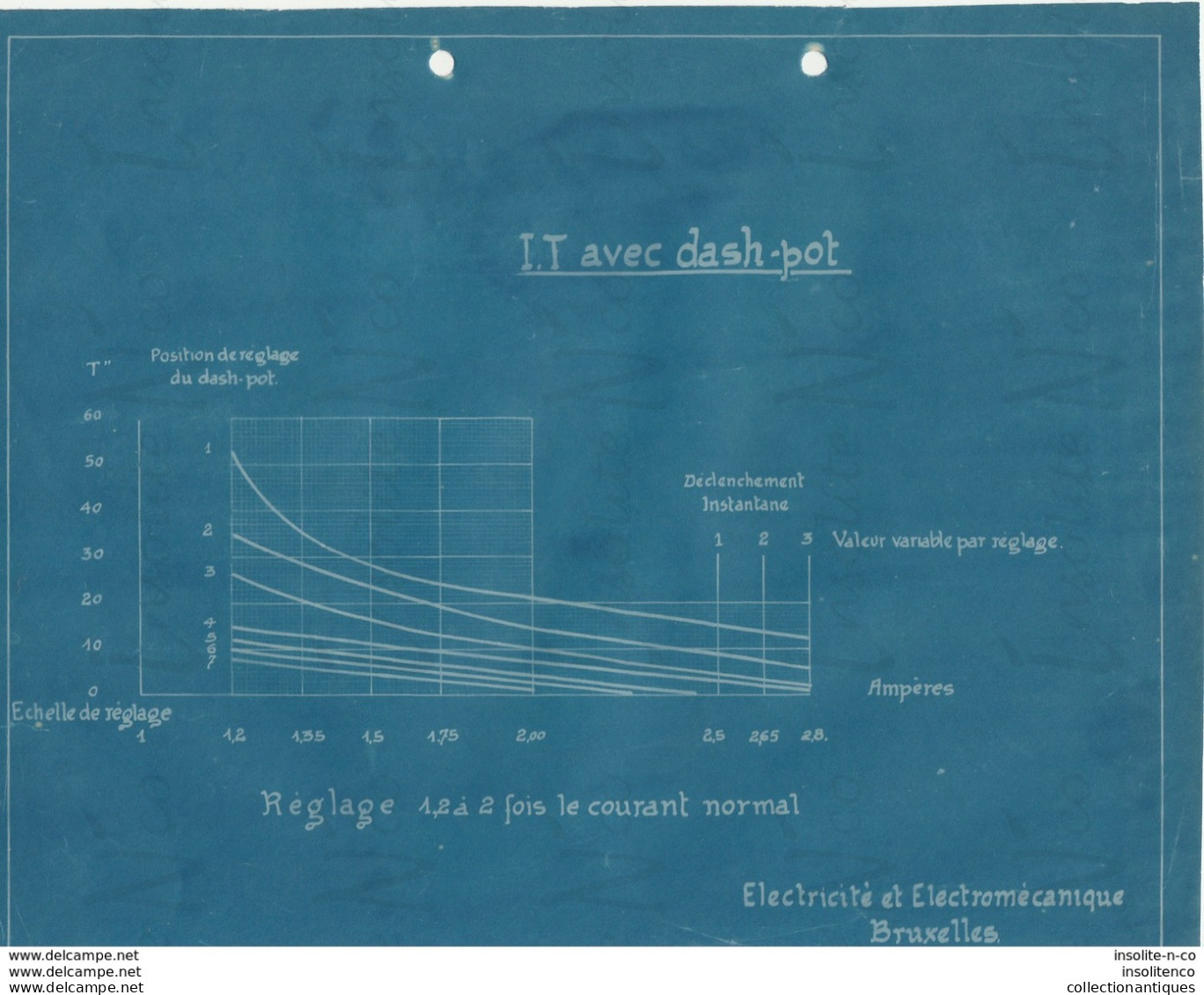 Graphique De Calcul D'ampères Et De Températures S.A. électricité Et électromécanique Bruxelles - Elettricità & Gas