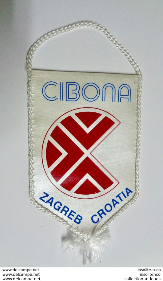 Fanion Basketball Croatie Zagreb Cibona - Habillement, Souvenirs & Autres