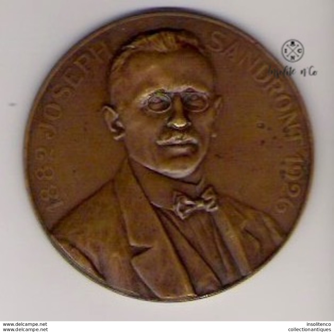 Médaille Bronze 1882-1926 - Joseph Sandront - Au Directeur Fondateur De La Défense Agricole Belge - Albert Mauquoy - Autres & Non Classés