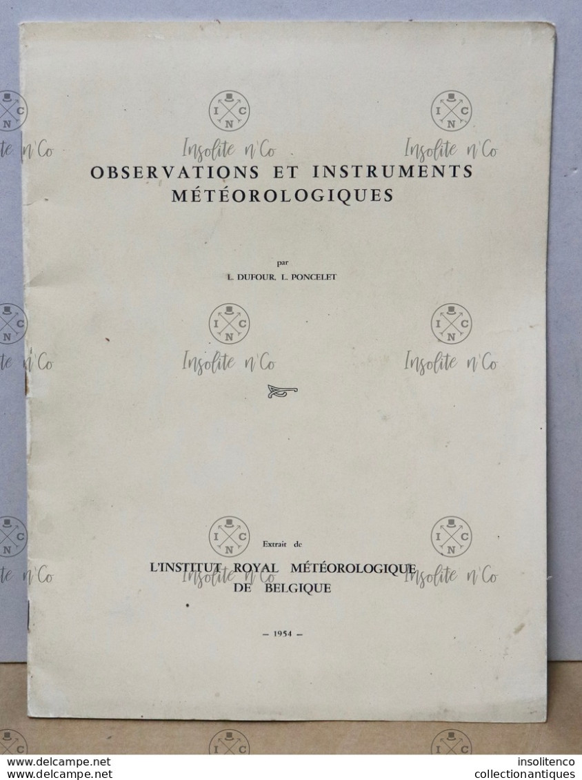Observations Et Instruments Météorologiques - Dufour Et Poncelet - 1954 - Institut Royal Météorologique De Belgique - Sonstige & Ohne Zuordnung