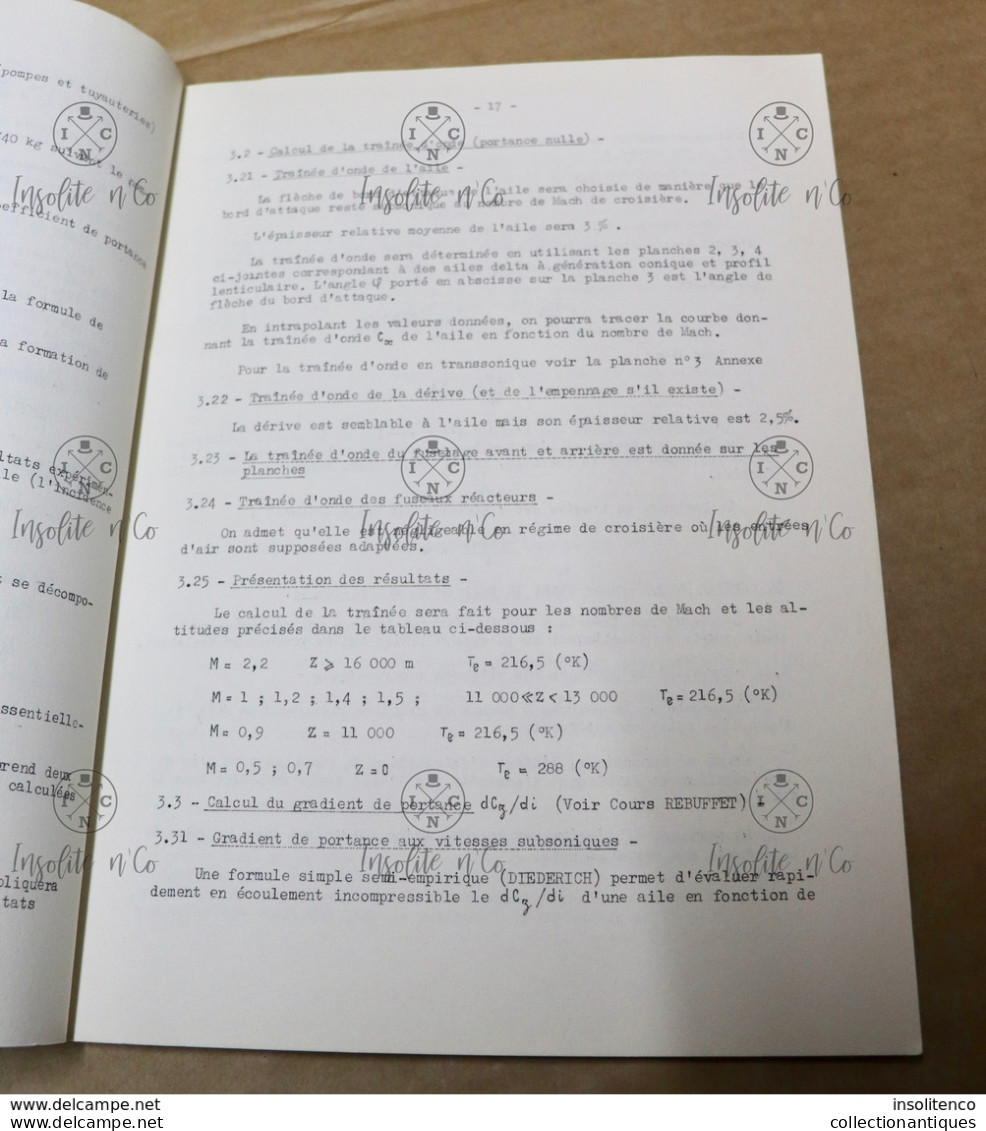 Avions Et Missiles P. Bevierre - Travail D'étude - école Nationale Supérieure De L'aéronautique 1964-1965 - 2ème Année - Aviation