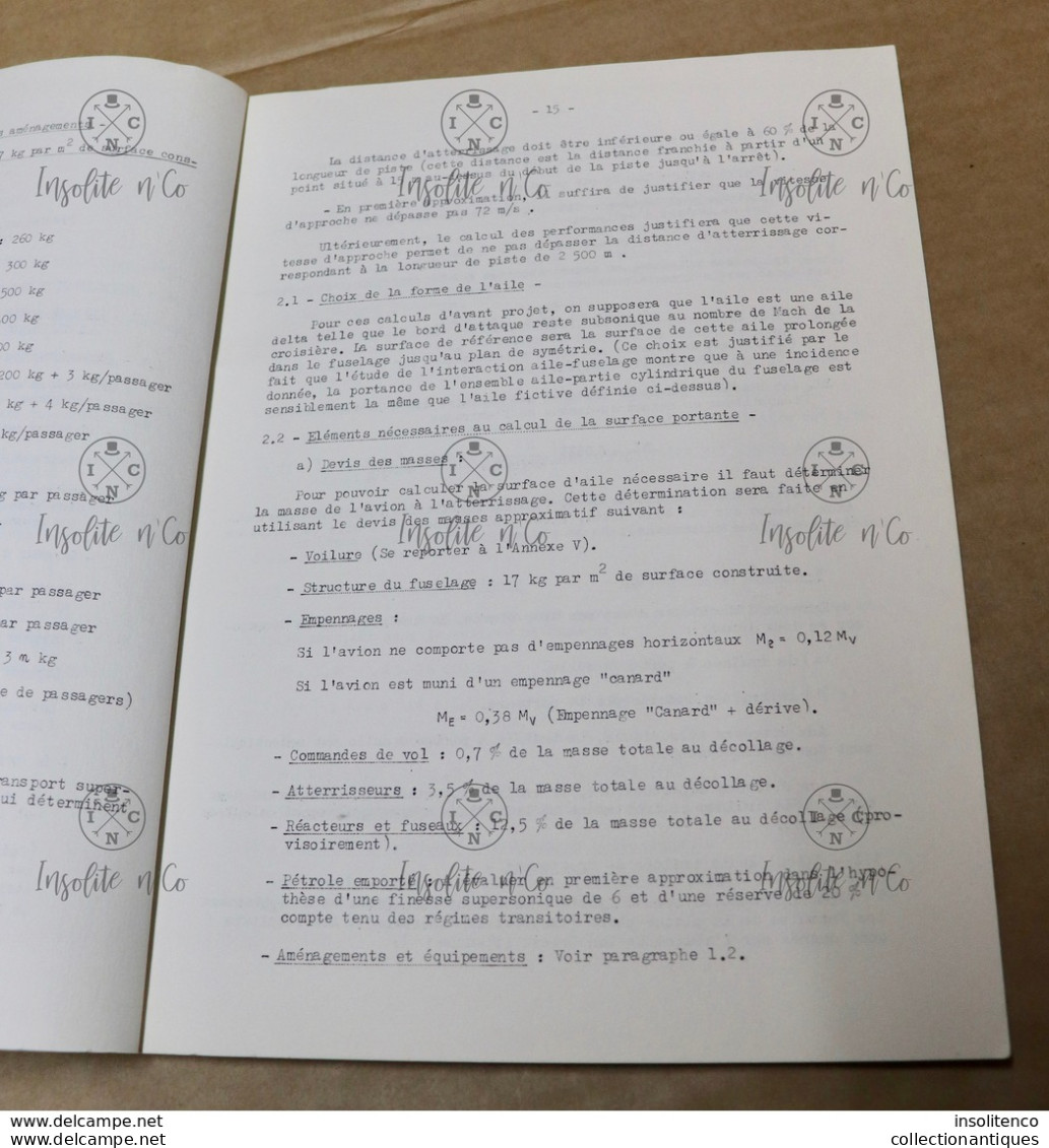 Avions Et Missiles P. Bevierre - Travail D'étude - école Nationale Supérieure De L'aéronautique 1964-1965 - 2ème Année - Aviation