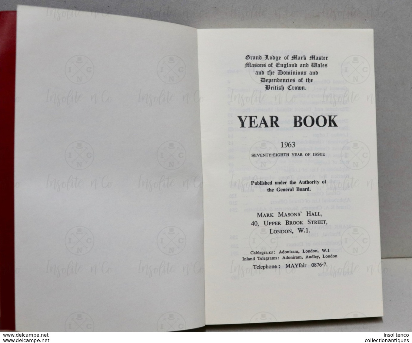 Mark Year Book Grand Lodge Of Mark Master Masons Of England And Wales 1963 - 292 Pages - Spiritualisme