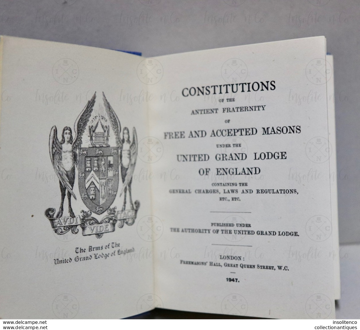 United Grand Lodge Of England Constitution Of The Ancient Fraternity Of Free And Accepted Masons - 1947 - 333 Pages - Spiritualismo