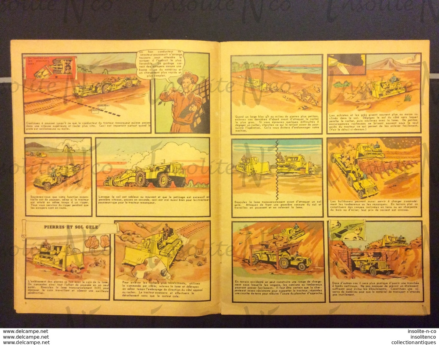 Très Rare Guide Pour Le Conducteur De Tracteurs, Scrapers, Rippers, Bulldozers Caterpillar 1950 En BD En Français - Trattori
