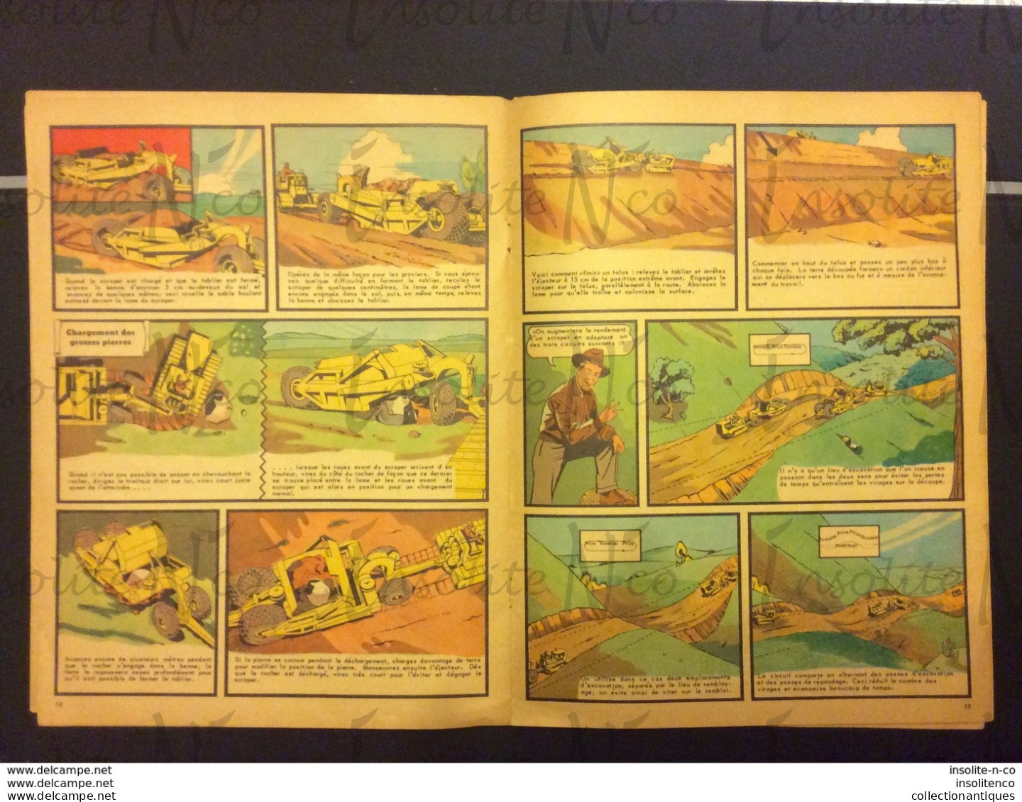 Très rare guide pour le conducteur de tracteurs, scrapers, rippers, bulldozers Caterpillar 1950 en BD en français