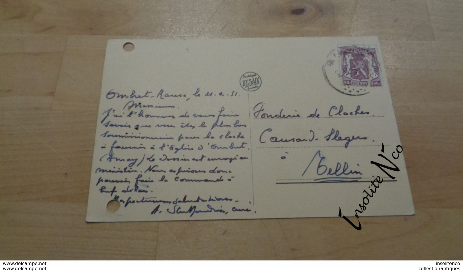 CPA Ombret - Chaussée De Liège - Fonderie De Cloches Causard Slégers - Circulée - 1951 - Divisée - TBE - Amay