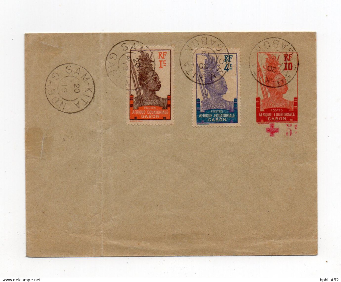 !!! ENTIER POSTAL NON VOYAGE, CACHET SAM-KITA (GABON) DE 1919 - Lettres & Documents