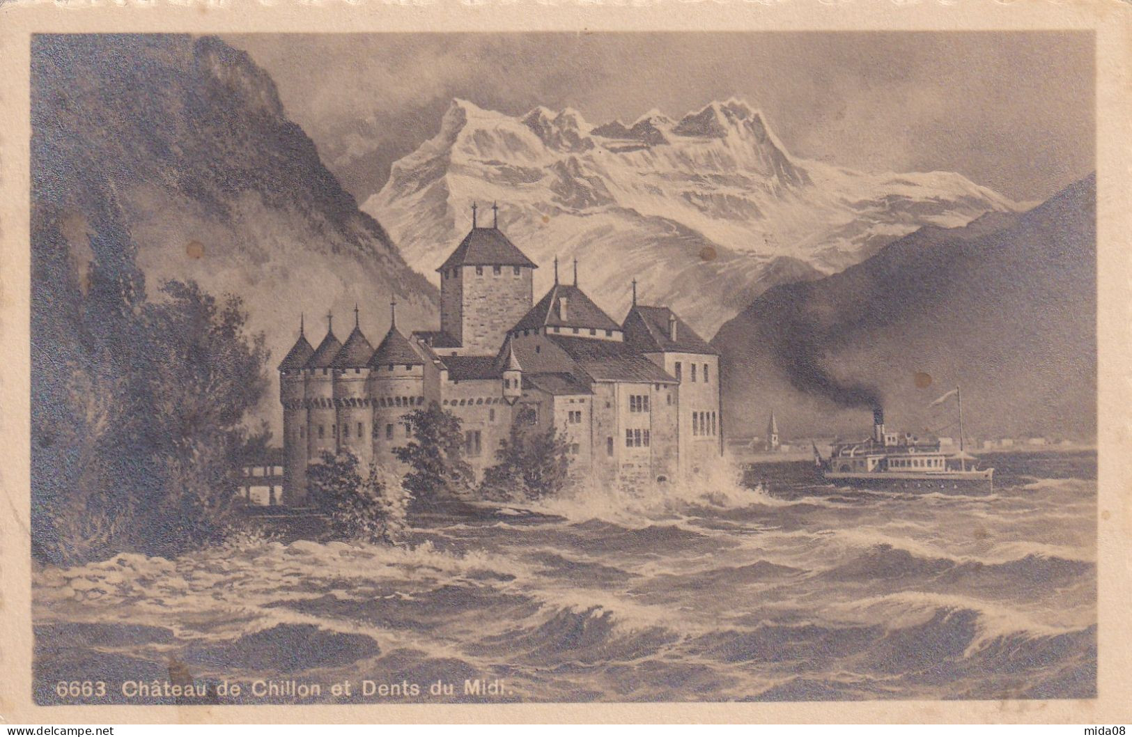 CHÂTEAU De CHILLON . VEYTAUX Et Dents Du Midi - Thierrens